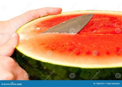 Slicing A Watermelon Stock Image Image Of Heap Melon 14823751