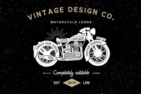 Vintage Motorcycle Logos Logo Templates Creative Market