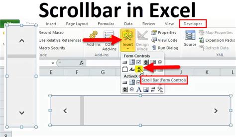 Scrollbar In Excel How To Insert Scrollbar In Excel And How To Use It