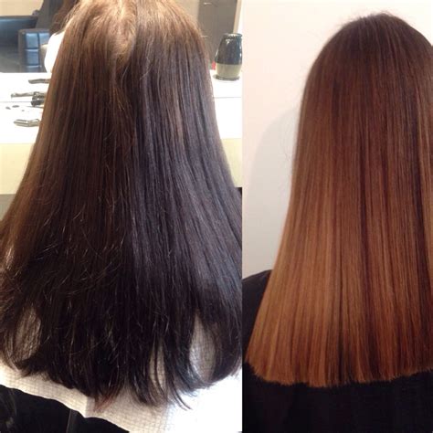 Before And After From Layers Of Black Box Dye To Copper Ombre