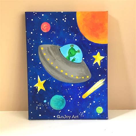 These all are creative ideas but you do not need to be a it is well said that the 'painting is a silent poetry'. Flying Saucer space themed art for children's rooms 9x12 ...