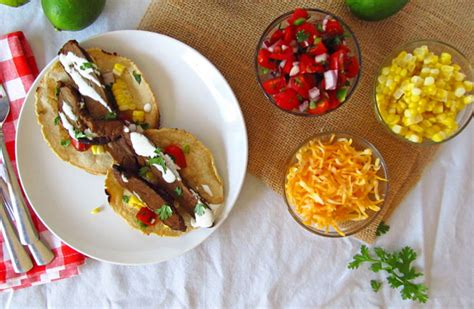 Happy Food Happy Home Grilled Mexican Flank Steak Tacos With Grilled