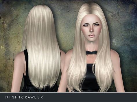 Straight Middle Part Hairstyle 02 By Nightcrawler Sims 3 Hairs Sims