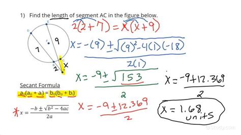 Finding Lengths Of Two Secants Intersecting In The Exterior Of A Circle