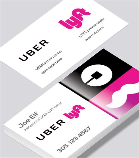 Introduce yourself with these business cards & make a terrific first impression. Uber and Lyft business card - Modern Design
