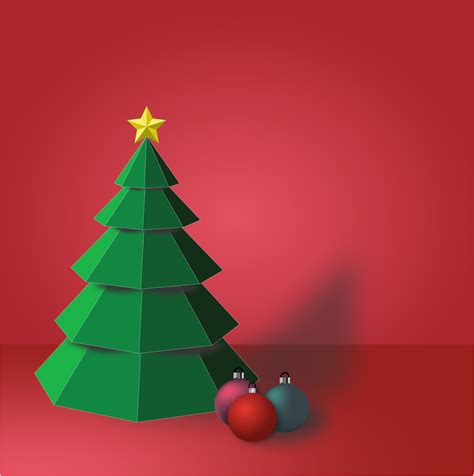 Christmas 2022 New Year Abstract Xmas Tree Hanging 3d Red Balls Gold