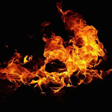 Photograph Of A Burning Fire Blaze Bonfire Burn Burning Burnt