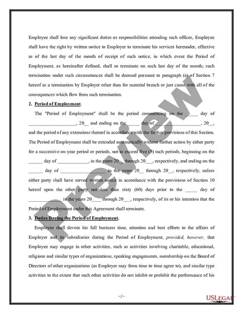 employment agreement employment form contract   legal forms