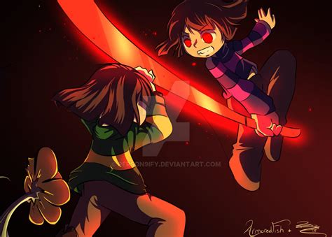 Armored Fish Collab Frisk Vs Chara By Person9ify On Deviantart