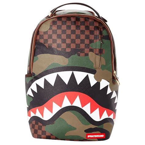 Sprayground Checkered Shark Backpack Camo B2201