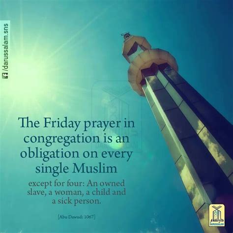The Friday Prayer In Congregation Is An Obligation On Every Single Muslim Except For Four An