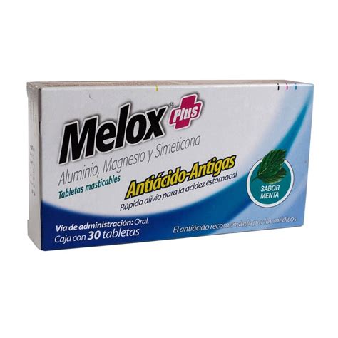 Melox Plus Menta 300 Mg Caja 30 Tabletas