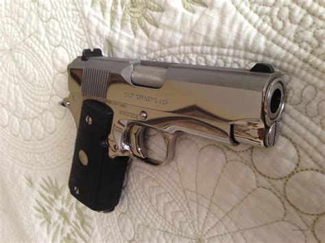 Colt 45 Acp Officer Enhanced Bright Stainless S For Sale
