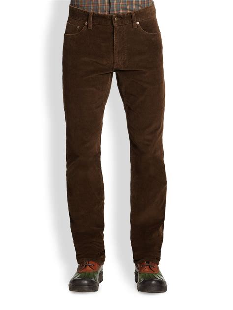 Lyst Polo Ralph Lauren Varick Slimfit Corduroy Pants In Brown For Men