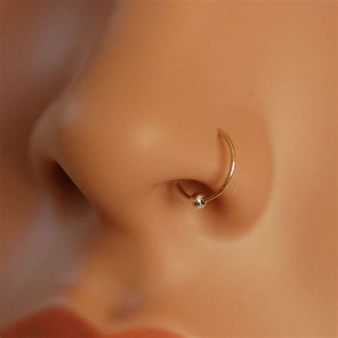 Thin Nose Hoop 242220 Gauge Small 14k Gold Filled Hoop Earring Tiny
