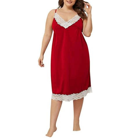 Plus Size Sleepwear Loose Oversized Women Nightgowns Nightdress Lace Trim Sleepwear Sleep Dress