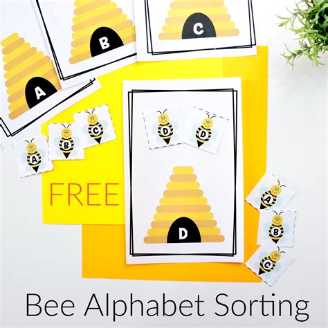 Bee Alphabet Sorting For Preschoolers Printable The Activity Mom