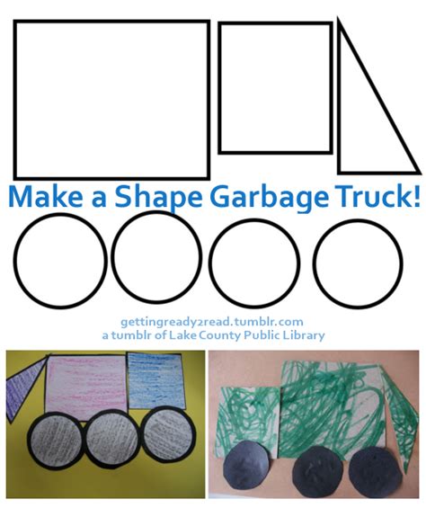Ready To Read At Lake County Public Library — Create A Shape Garbage Truck