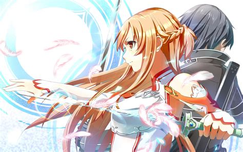 Sword Art Online Asuna And Kirito Hd Wallpaper 1600x1000