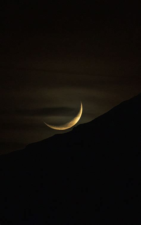 800x1280 Moon Set Mountain Silhouette Dark Evening 5k Nexus 7samsung