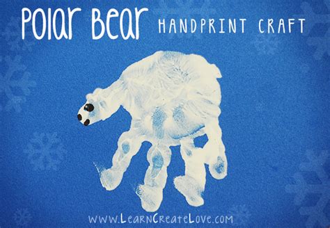 Handprint Polar Bear Craft Polar Bear Craft Animal Crafts Preschool