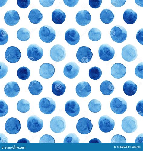 Watercolor Pattern With Polka Dots Stock Illustration Illustration Of