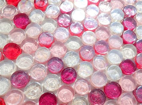 Pretty In Pink Glass Tiles 50 Round Crystal Mosaic Tiles In Shades Of