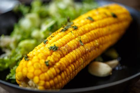 Baked Corn With Herbs And Smoked Paprika Stock Photo Image Of Detail