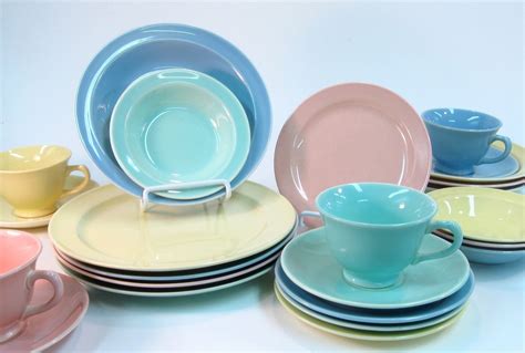 Vintage Lu Ray Pastels Dinner Service For Four 1947 By Retroburgh