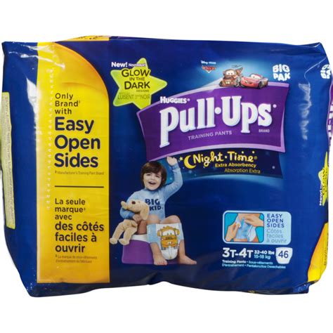 Huggies Pull Ups Training Pants Night Time Extra Absorbency Glow In The Dark 3t 4t 46 Ct