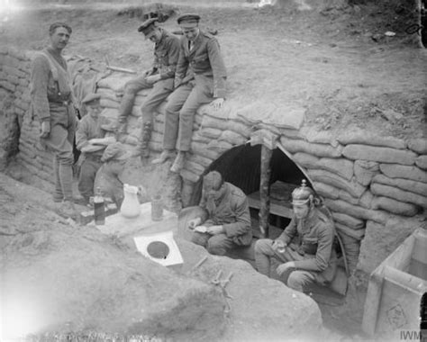 British Officers Eat In A Reserve Trench Carnoy Battle Of The Somme