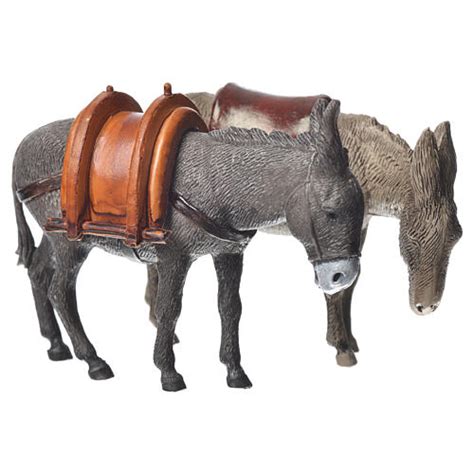 Nativity Scene Donkeys By Moranduzzo 10cm 2 Pieces Online Sales On