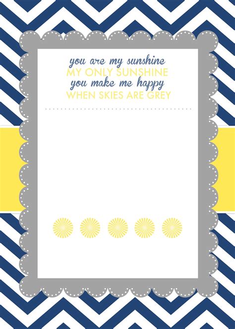 21 posts related to free baby shower invitation templates. You Are My Sunshine Baby Shower Printables - How to Nest ...
