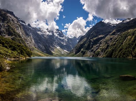 Natural Beauty Mountain Lake Marian New Zealand Hd Wallpaper