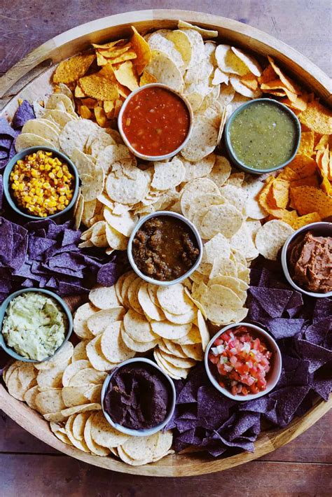 best epic chips and salsa board potluck party food food platters mexican food recipes