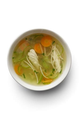 Soups Chicken Soup Isolated On White Background Stock Photo Download