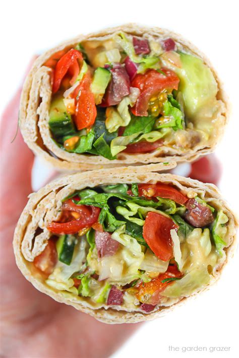Greek Salad Wrap With Hummus Vegan The Garden Grazer