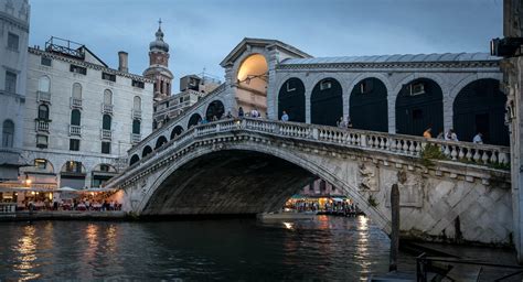 Night At Rialto Bridge In Grand Canal Venice Italy Find Away Photography