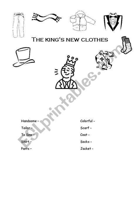 English Worksheets The King´s New Clothes A Different Story With A