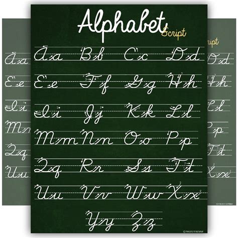 Abc Cursive Chart For Classrooms Young N Refined