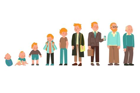 Premium Vector A Person In Different Ages