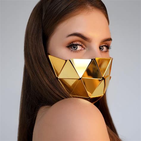 Gold Mask With Mirror Triangles By Etereshop M111
