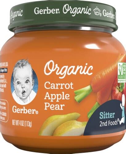 Gerber Organic Carrot Apple Pear 2nd Foods Baby Food 4 Oz Kroger