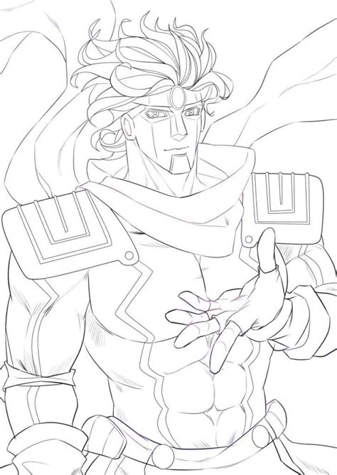 Star Platinum Coloring Page Anime Coloring Pages