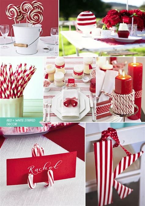 Candy Cane Theme Party Red And White Weddings Striped Wedding Striped Wedding Decor