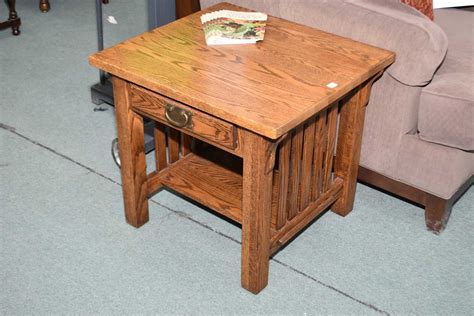 Modern Mission Style Oak Coffee Table And Two Matching End Tables