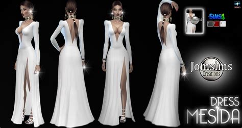 Jomsimscreations Mesida Robe Sims 4 Pour Elle Sims 4 Wedding Cc