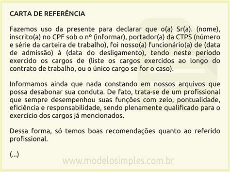 Total 92 Imagem Carta De Recomendação Profissional Modelo Br