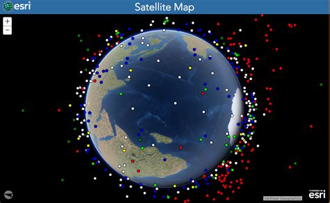 Satellites In Orbit Map World Map Wall Sticker