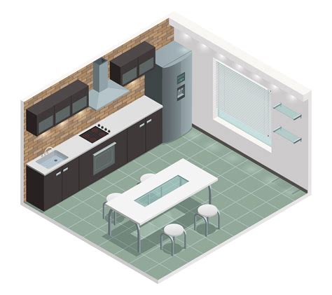 Modern Kitchen Isometric View Image 483970 Vector Art At Vecteezy